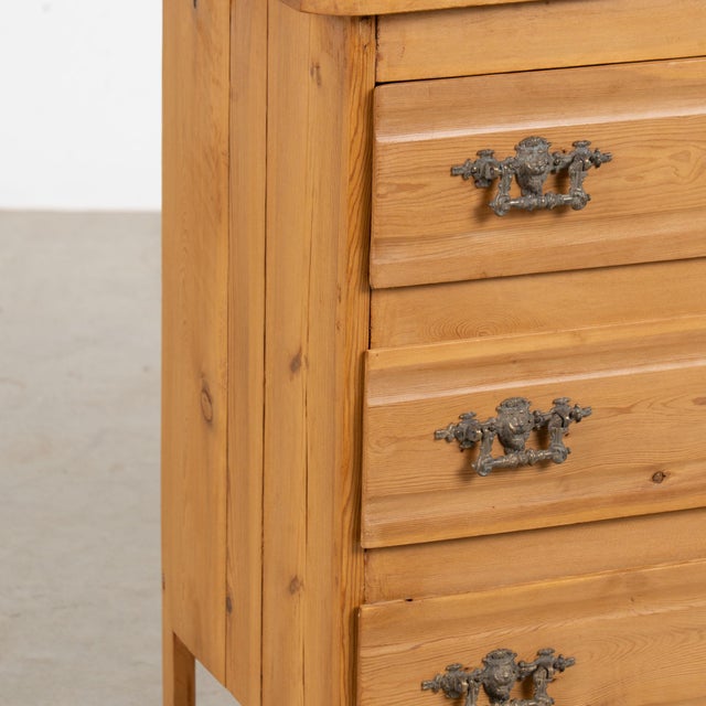 20th Century Danish Small Pine Chest of Three Drawers Nightstand For Sale - Image 10 of 14