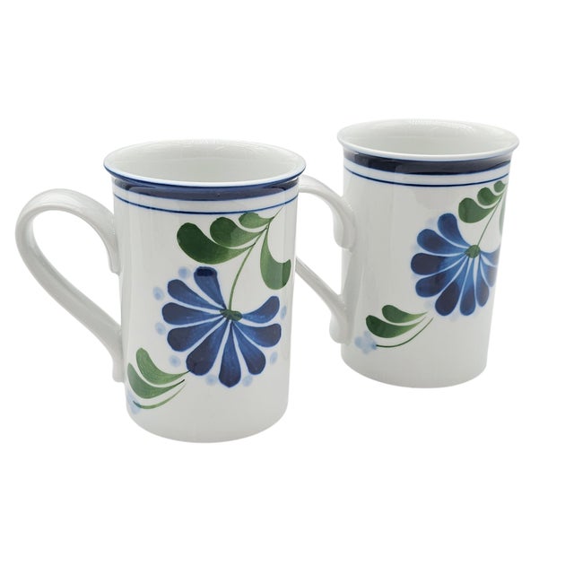 Traditional Vintage Dansk International Sage Song Coffee Mug Set – Scandinavian Floral 10oz Cups For Sale - Image 3 of 12