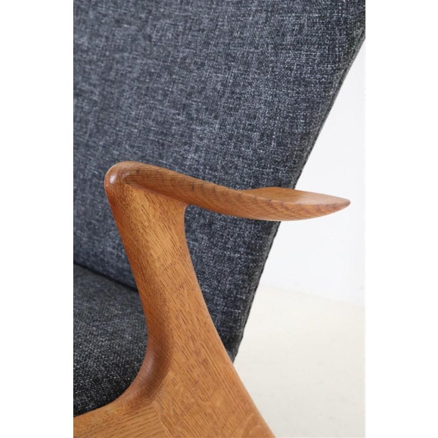 Oak Wing Chair attributed to Kurt Østervig for Rolschau Møbler, 1950s For Sale - Image 13 of 18