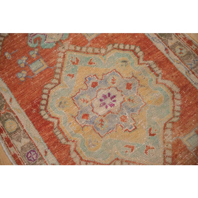 Burnt Orange Vintage Distressed Oushak Rug Runner - 2'7" X 5'1" For Sale - Image 8 of 10