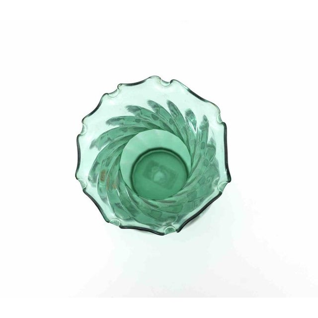 Vintage green crystal vase by Vetro Vitt, realized in 1970s. Very good condition.