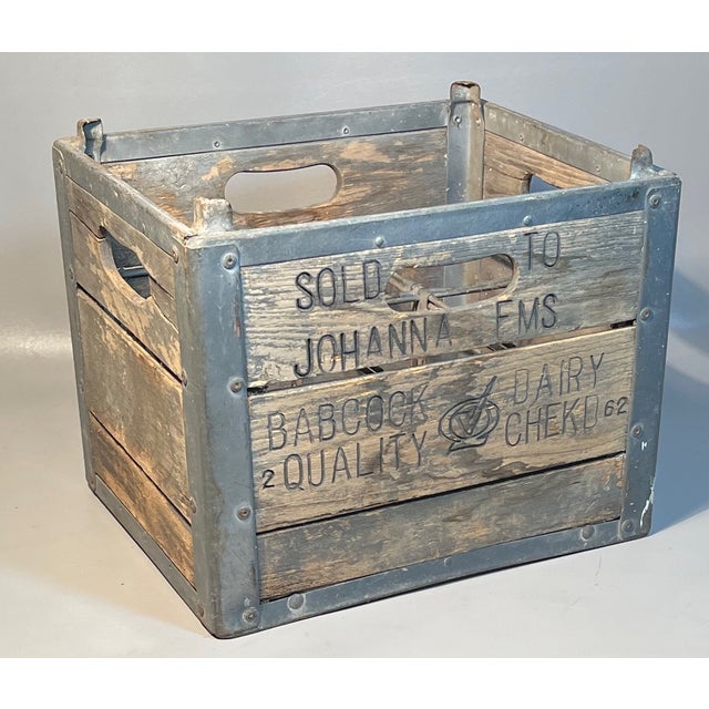 Dairy Farm Wood Milk Bottle Crate Babcock Dairy Johanna Farms 6 Wire