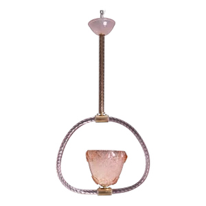 Pink Murano Glass Pendant by Barovier & Toso, 1940s