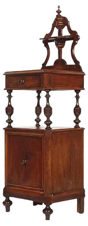 19th-Century Louis Philippe Era Walnut Bedside Table