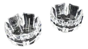 Mid Century Vintage Orrefors Heavy Crystal Bowl Vases- A Pair