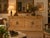 Beautiful vintage Henredon Charles X sideboard featuring a stunning natural burl wood veneer with distinctive grain...