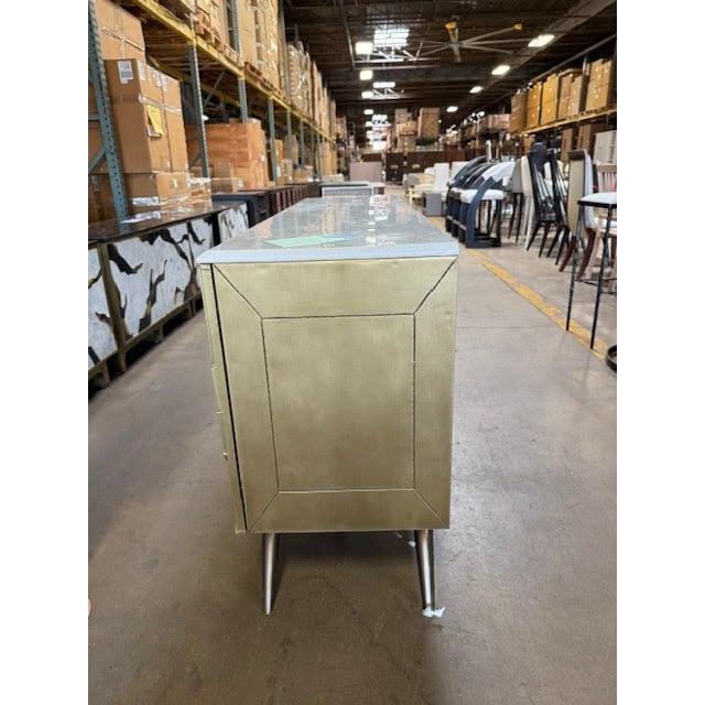Gold Global Views Triangle Cabinet-Brass For Sale - Image 8 of 12