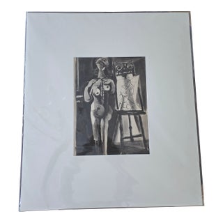 Vintage Mid Century Picasso Style Signed Lithograph For Sale