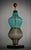 Mid-Century Round Aqua Blue and Smoky Murano Art Glass and Brass Table Lamp, 2000 For Sale - Image 6 of 10