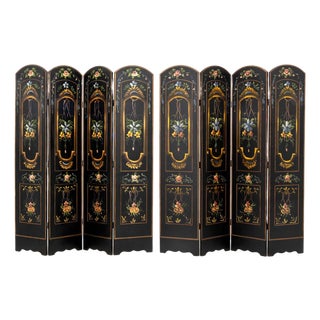 Victorian Style Ebonized Floor Screens, Pair For Sale