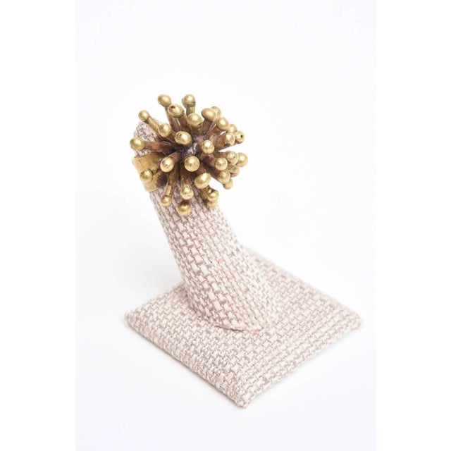 Bronze Vintage Bronze Studio Sputnik Starburst Sculptural Ring Attributed to Pal Kepenes Size 4.75 For Sale - Image 8 of 8