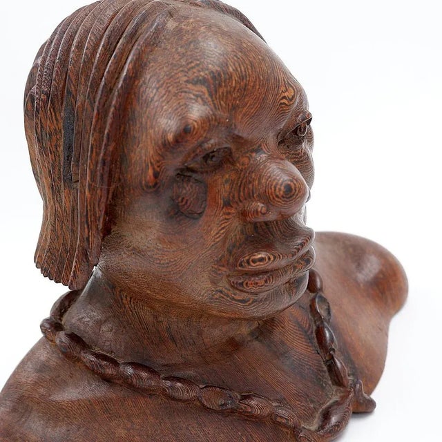 Bust of Joseph Bansimba Carved in Wenge, 20th Century For Sale - Image 9 of 16