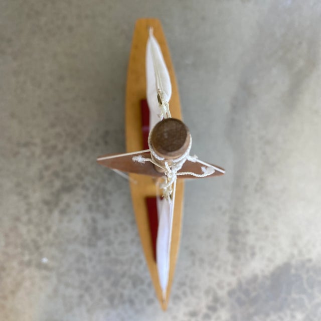 White Large Vintage Mid-Century Modern Racing Sloop Model For Sale - Image 8 of 13