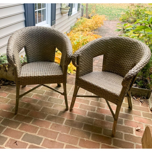 Antique Wicker and Rattan Possibly Victorian Chairs- Pair For Sale - Image 12 of 17