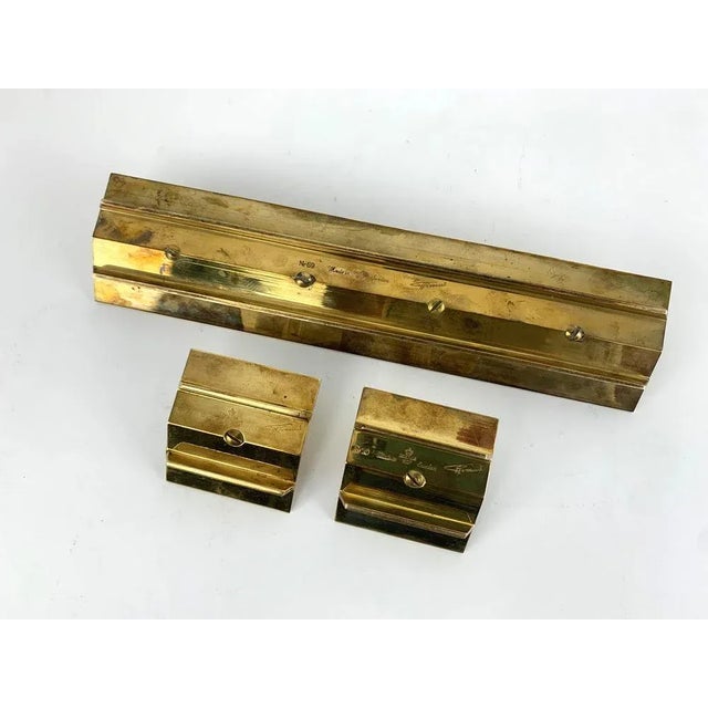 Scandinavian Candleholders in Brass by Pierre Forsell for Skultuna, 1960s, Set of 3 For Sale - Image 9 of 13