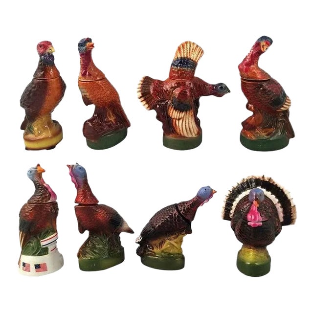 Mini Mid 20th Century Wild Turkey Decanters- Set of 8 For Sale