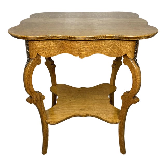 Antique Quarter Sawn Oak Parlor Occasional End Table For Sale