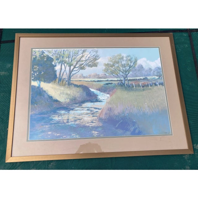 2000s Impressionist Plein Air Landscape Pastel Drawing by D. Mung, Framed For Sale - Image 9 of 9