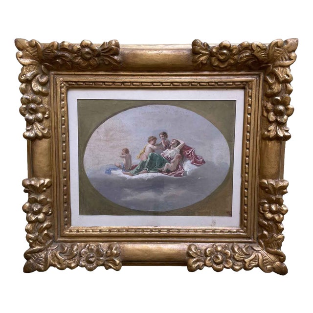 Ecstasy with Cupids, 1800s, Mixed Media For Sale