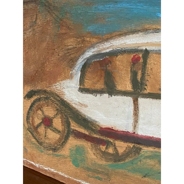 White 1980s " Car" Folk Art Painting by Jimmy Lee Sudduth For Sale - Image 8 of 12