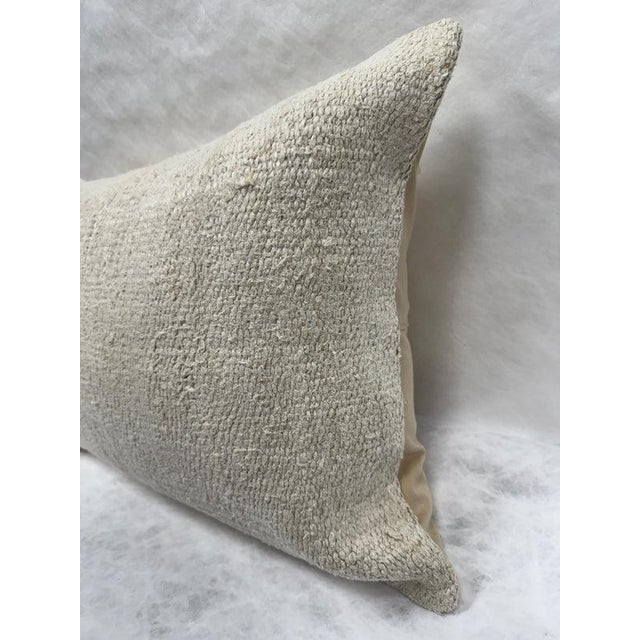 Contemporary Turkish Hemp Pillow Cushion Natural Cream Pillow Cushion Cover 16" x 24" For Sale - Image 3 of 4