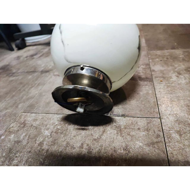 Art Deco Nickel-Plated Brass Ceiling Lamp, 1920s For Sale - Image 4 of 7