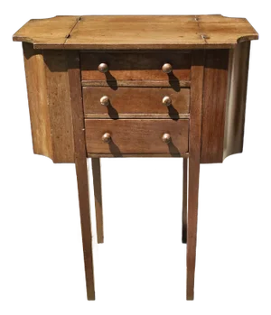 Vintage Martha Washington Style Walnut Sewing Side Table