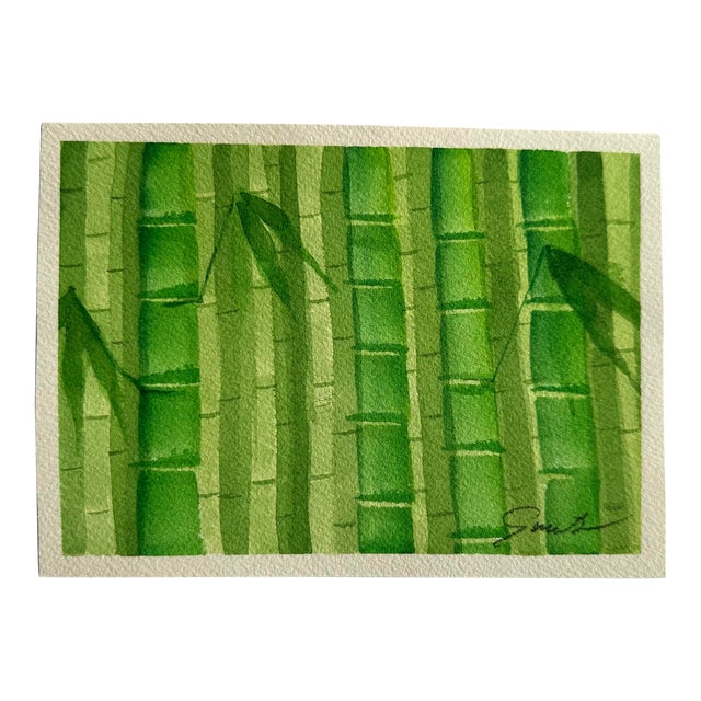 Original Watercolor Landscape “Thick With Bamboo” For Sale