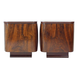 Vintage Bedside Tables in Faux Grain Finish, 1950s, Set of 2 For Sale