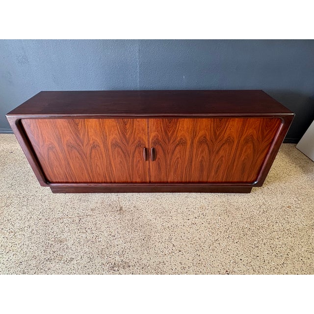 Wood Rosewood Tambour Door Credenza by Dyrlund For Sale - Image 7 of 12