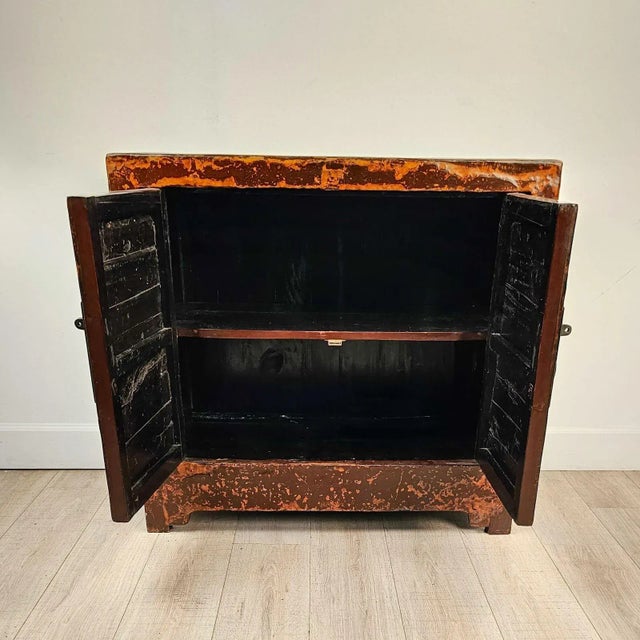 Cinnabar Painted Chinese Cabinet, Late 19th Century For Sale - Image 4 of 8