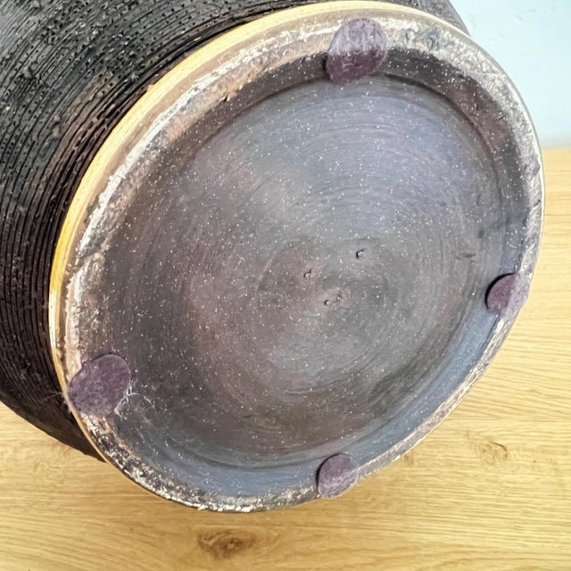 Oversized Italian Ceramic Pitcher With Applied Leaves For Sale - Image 10 of 12