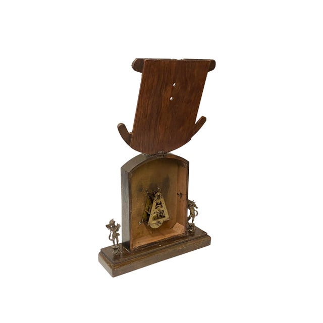 This is a vintage old Shanghai European-style clock that is handmade of solid elm wood. It has a tourbillon running...