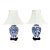 1980s Vintage Hollywood Regency Chinoiserie Blue & White Ginger Jar Lamps - A Pair For Sale