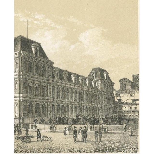 19th Century After Philippe Benoist, Paris City Hall, 1860, Lithograph For Sale - Image 5 of 9