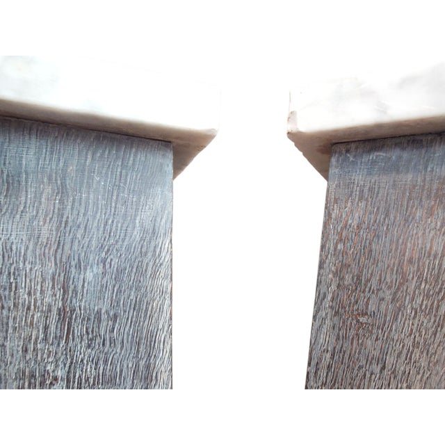 Stone Vintage Bedside Tables with Carrara Marble, 1930s, Set of 2 For Sale - Image 7 of 10