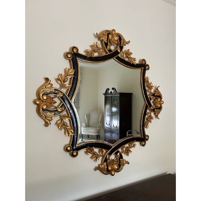 French Harrison Gil Fancy Carved Decorator Mirror in Wood Frame For Sale - Image 3 of 3