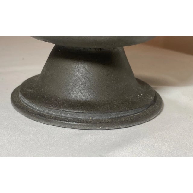 Rare Antique 18th Century 1700s Handmade English Pewter Footed Vase Chalice For Sale - Image 4 of 9