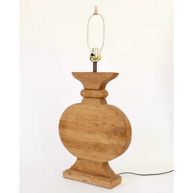 French Oak Monumental Architectural Table Lamp in Taste of Moreux For Sale - Image 12 of 13
