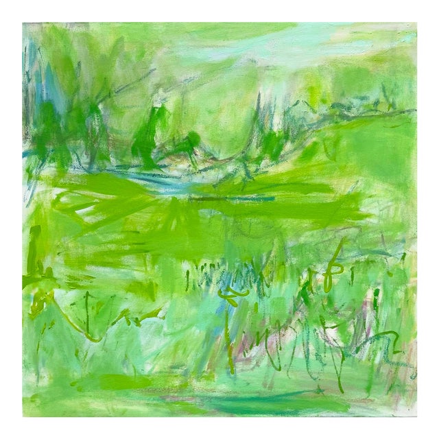"Nashville Green" by Trixie Pitts Monochromatic Abstract Landscape For Sale