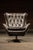 MCM Tufted Leather Wingback Swivel Chair With Ottoman in Grey For Sale In Chicago - Image 6 of 12