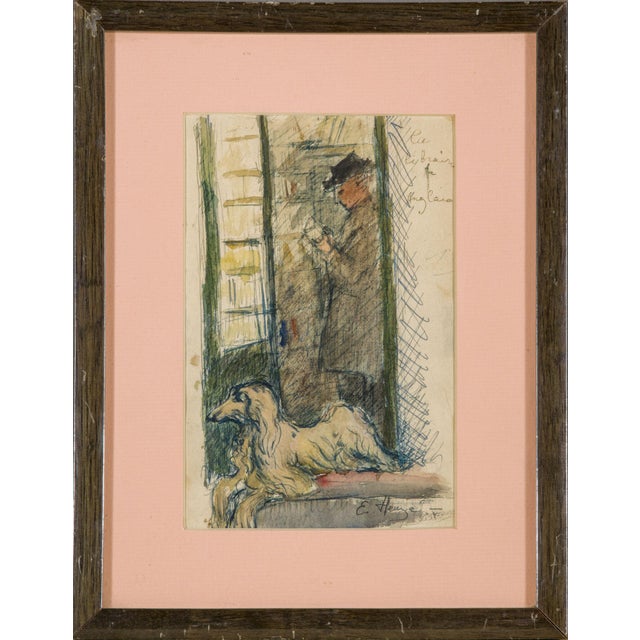 Edmond heuzé french belle époque signed watercolor a beautiful and rare watercolour by the great french belle époque...
