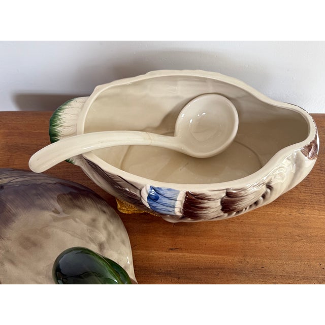 Green 1980s Mallard Duck Soup Tureen With Ladle For Sale - Image 8 of 12