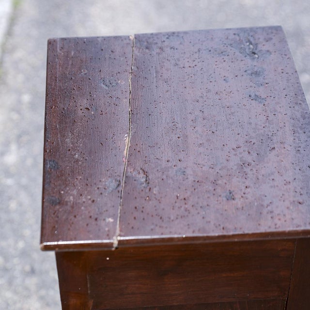 Wood Single High and Narrow Fir Wooden Bedside Table, 1900s For Sale - Image 7 of 18