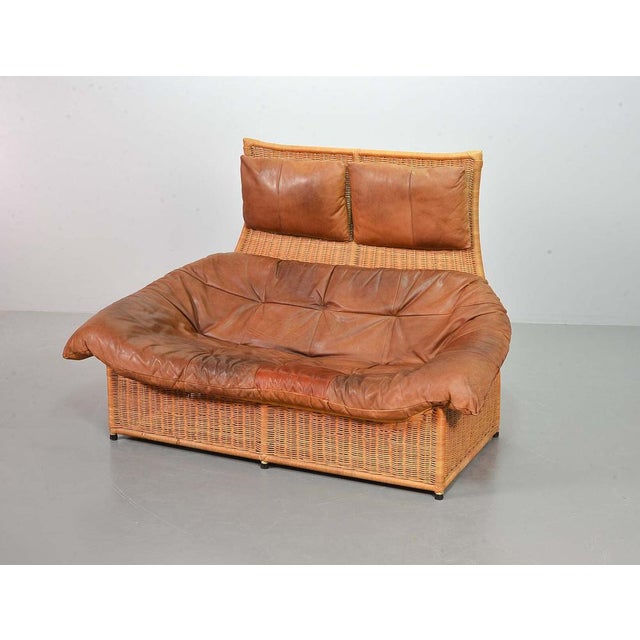 Cognac Patchwork Leather Sofa attributed to Gerard Van Den Berg, The Netherlands, 1970s For Sale - Image 12 of 18
