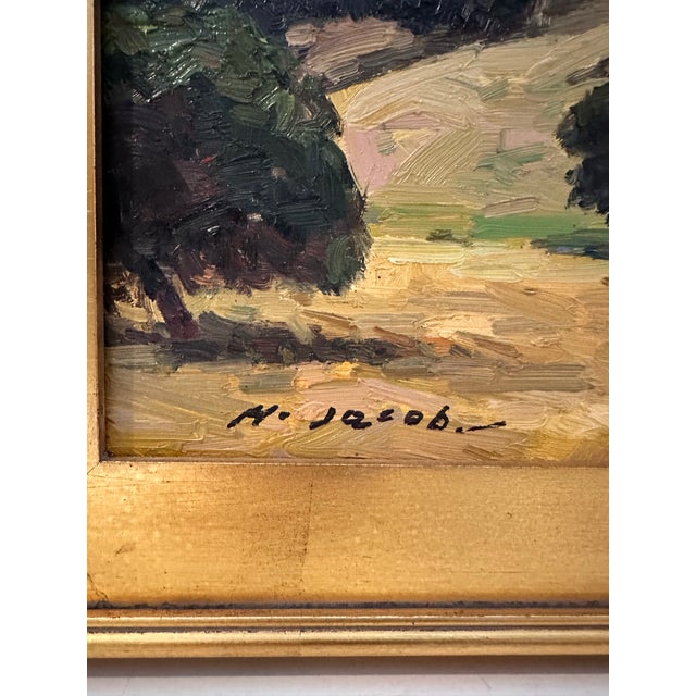 Green Beautiful Signed Landscape Painting For Sale - Image 8 of 12