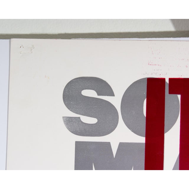 A letterpress poster by American artist Carl Pope (born 1961). The poster depicts the phrase, "It's Worth It Let Me Work...