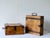 A pair of authentic vintage solid wood storage boxes with original black metal hardware and dovetail joints. Featuring a...