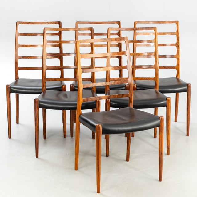 Honduras Rosewood 82 Model Chairs from Niels Otto Møller, Denmark, 1970s, Set of 6 For Sale - Image 10 of 10