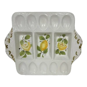 Italian Lemon Design Deviled Egg Plate